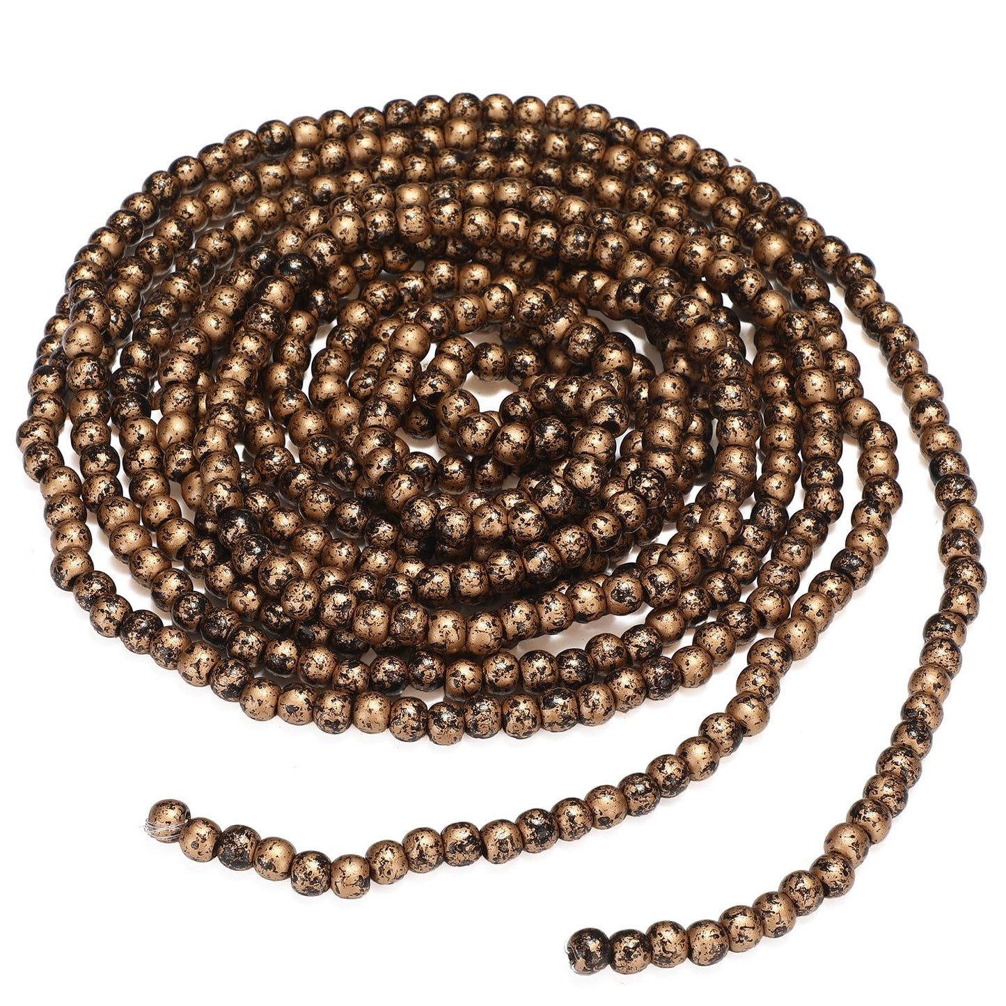 WILLBOND 16 Feet Wood Bead Garland Christmas Tree, Wood Color