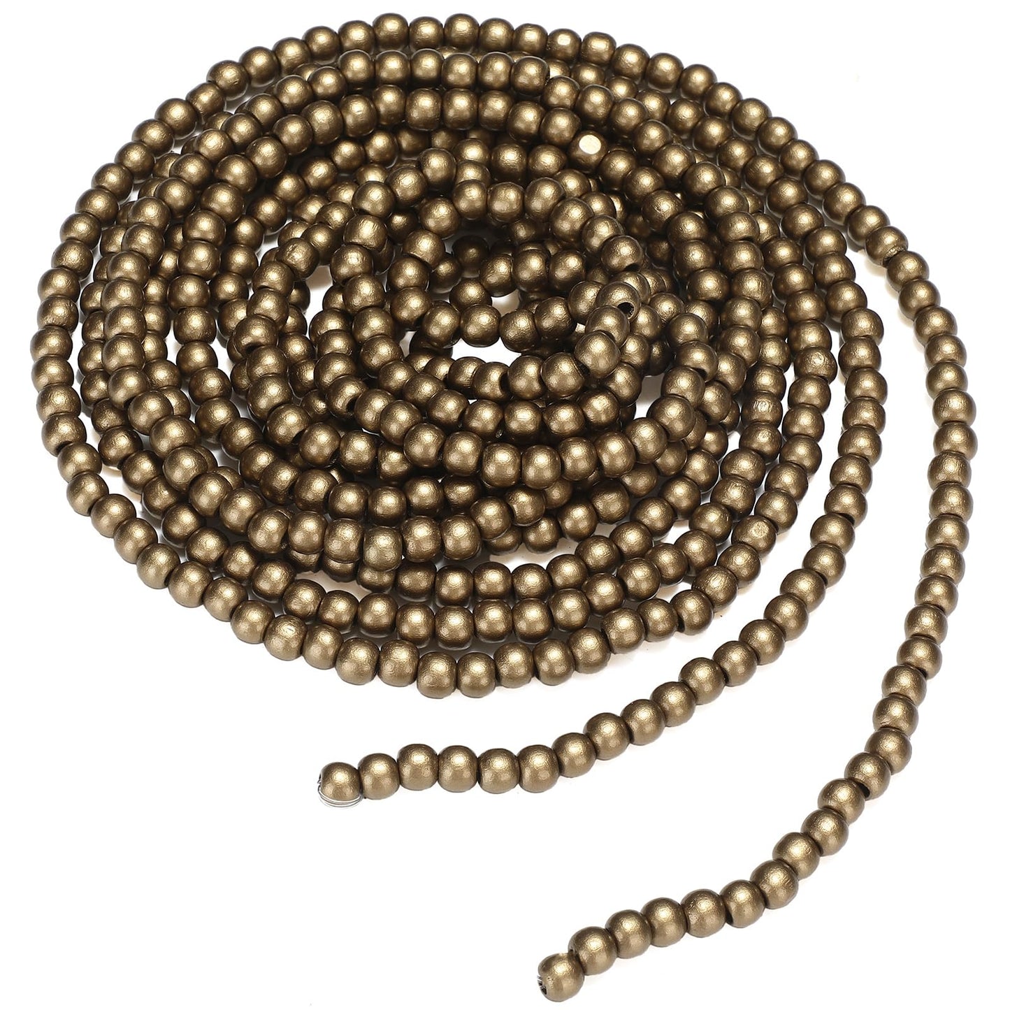 WILLBOND 16 Feet Wood Bead Garland Christmas Tree, Wood Color