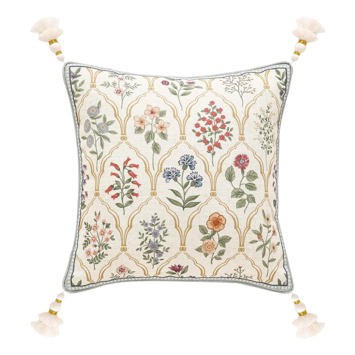 ISAENNE Designer Vintage Square Throw Pillow Cover,Set of 2,18"x18"