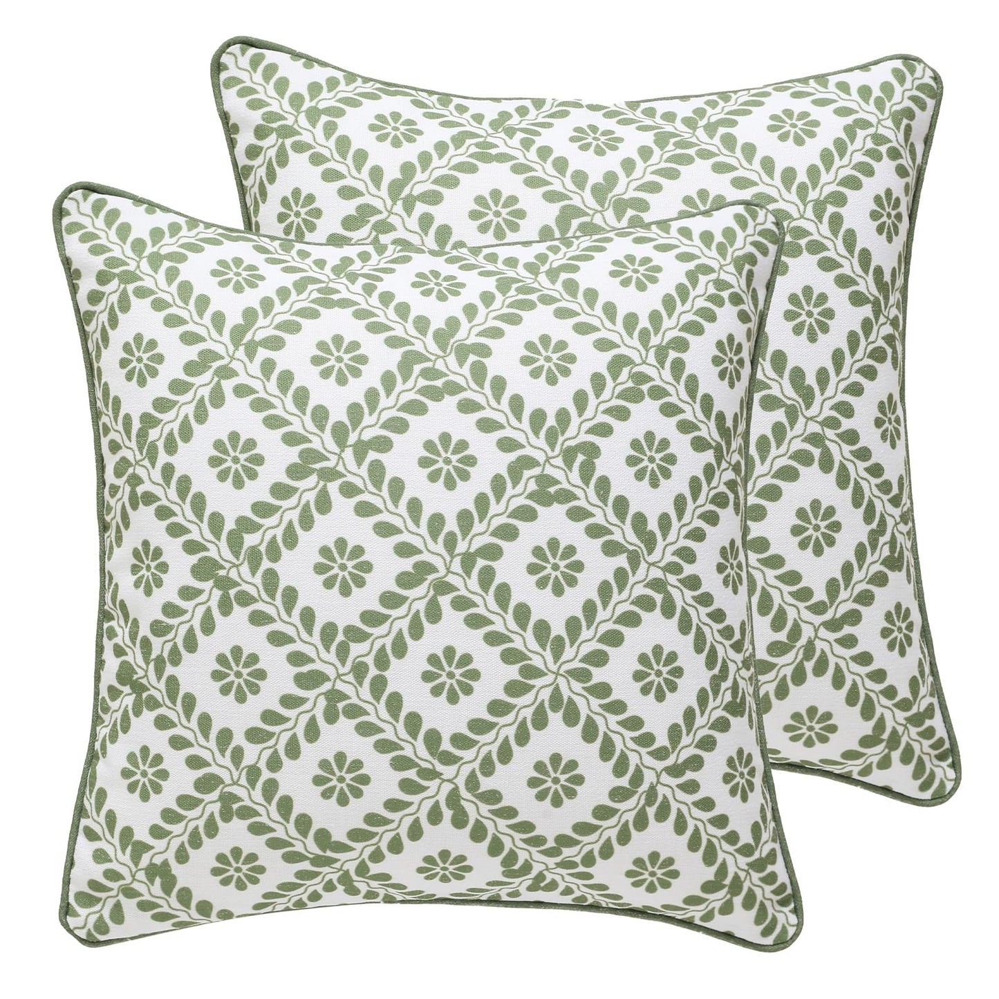 ISAENNE Designer Vintage Square Throw Pillow Cover,Set of 2,18"x18"
