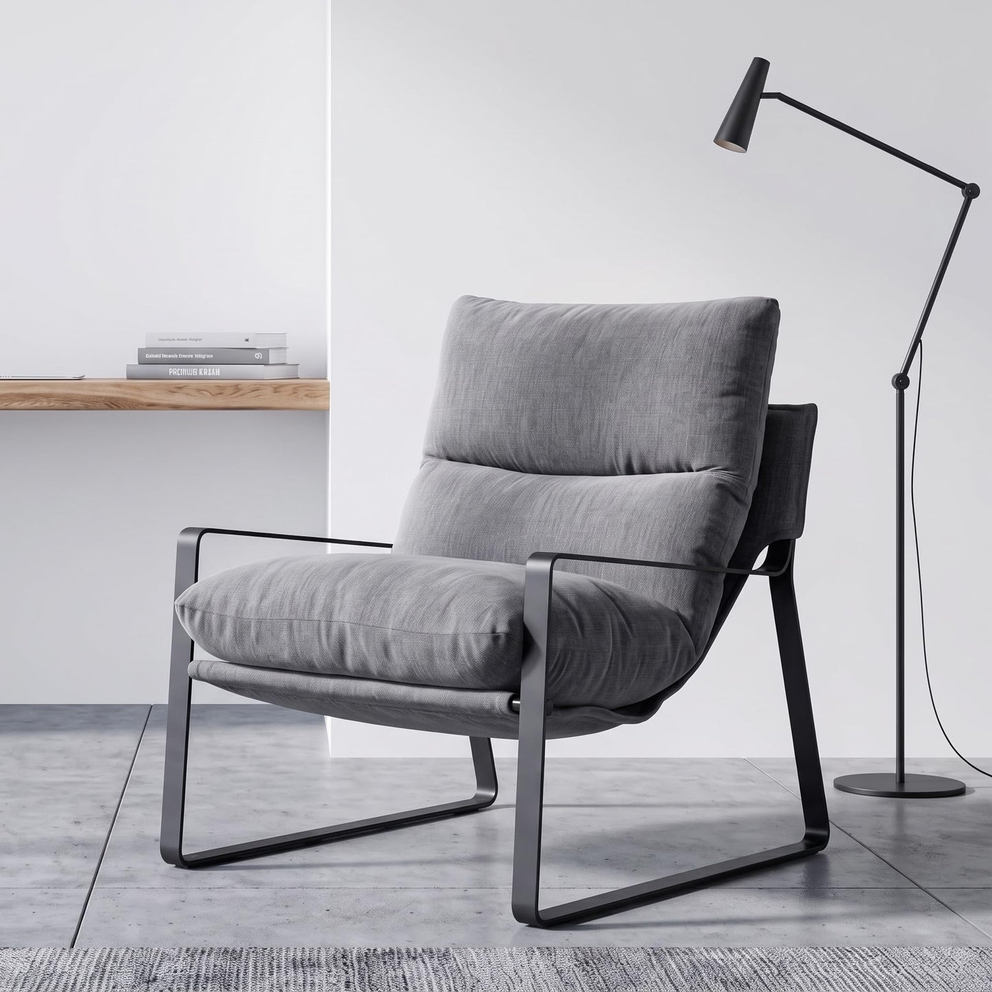 LukeAlon Modern PU Leather Accent Armchair, Brown