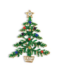 Jeweled Christmas Tree Pin