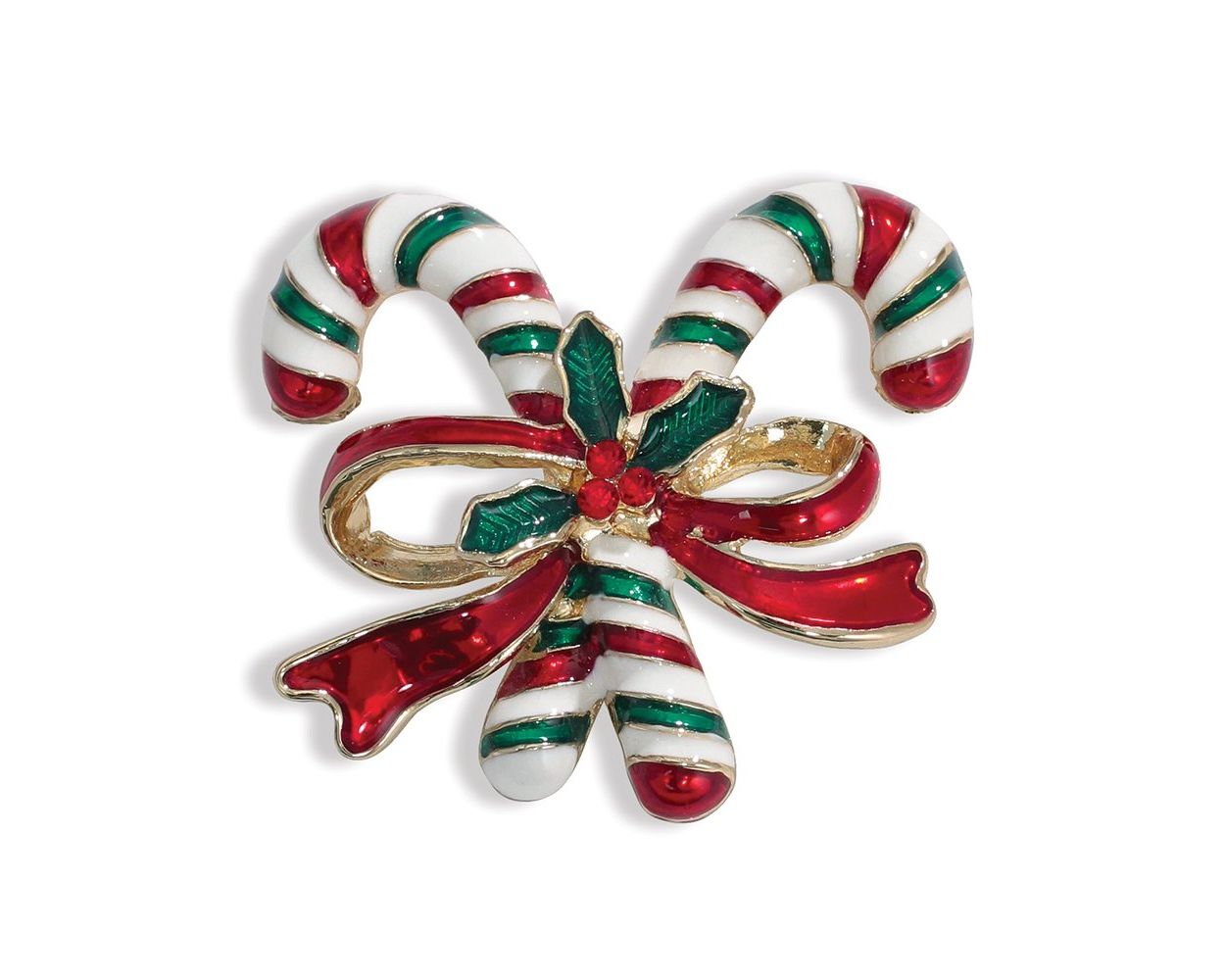 Candy Canes with Red Bow Pin