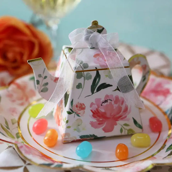 Load image into Gallery viewer, Floral Teapot Favor Box (Set of 24)
