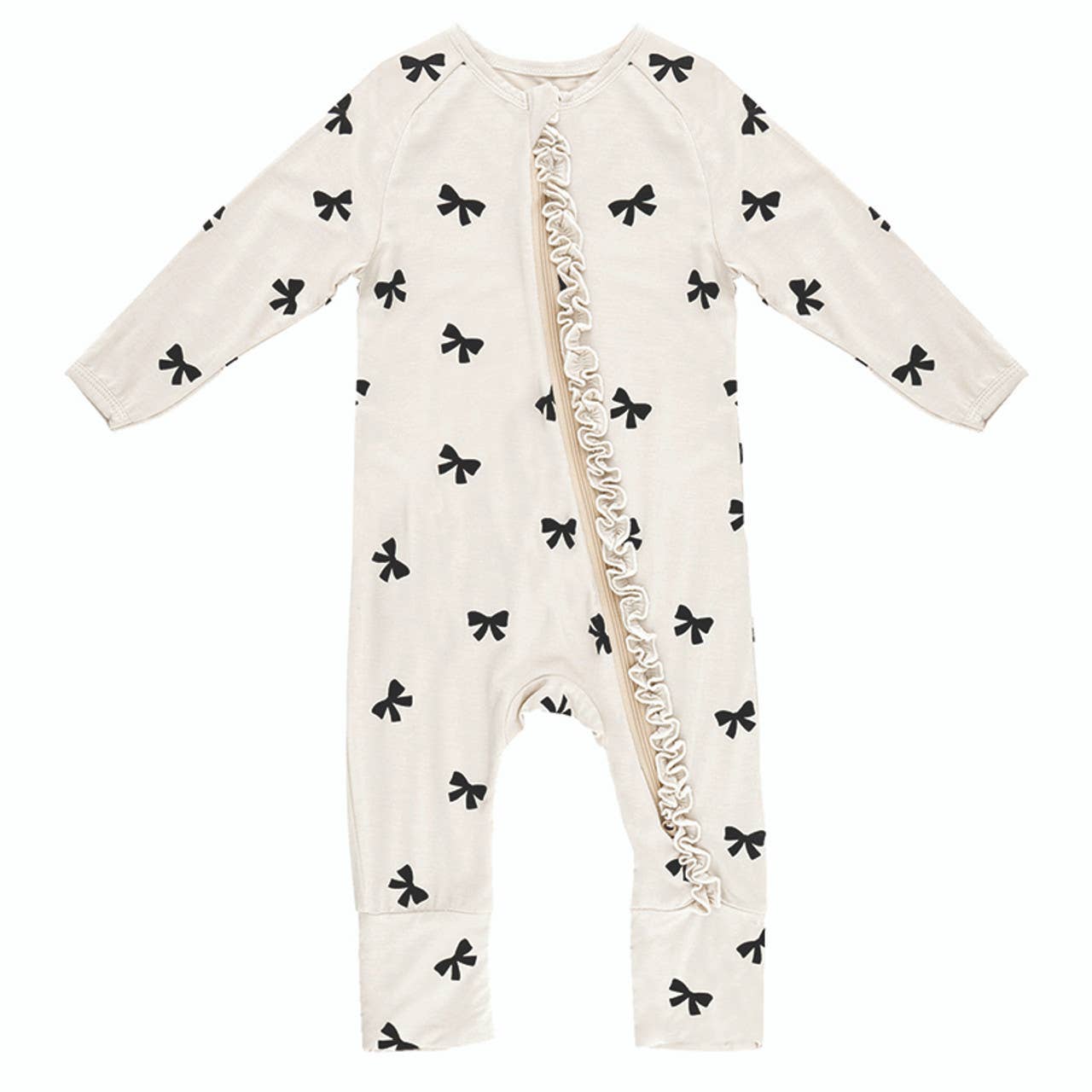 Cozy Bow Romper with Ruffles