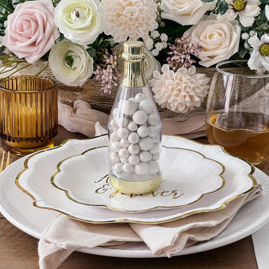 Gold Metallic Champagne Bottle Favor Containers
