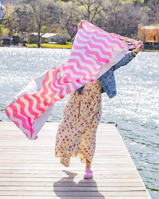 Pink Striped 2-in-1 Towel