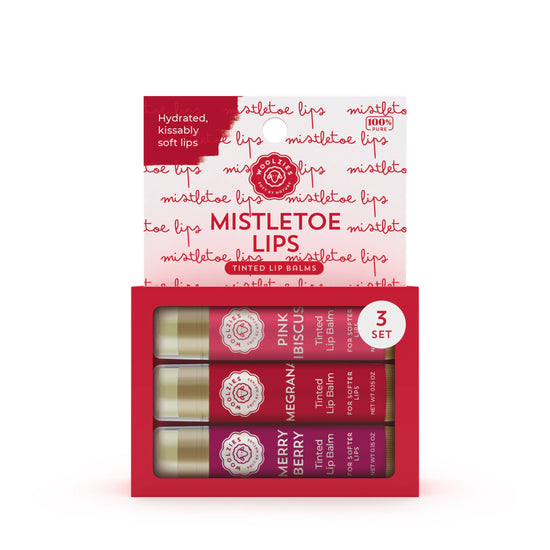Load image into Gallery viewer, Mistletoe Lips Tinted Lip Balm set Of 3
