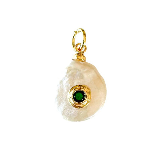 Fresh Pearl Birthstone Charm For Charm Necklace & Bracelet: Green