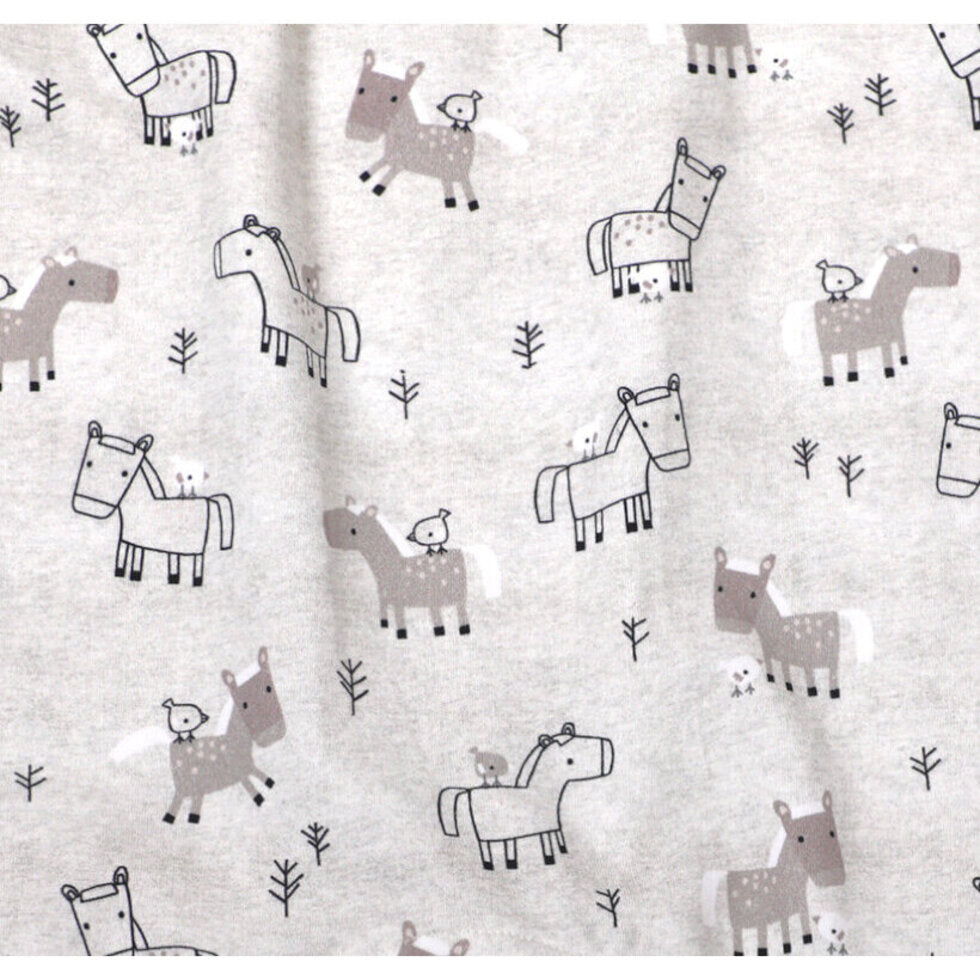 Organic Horse & Bird Baby Ruffle Jumpsuit