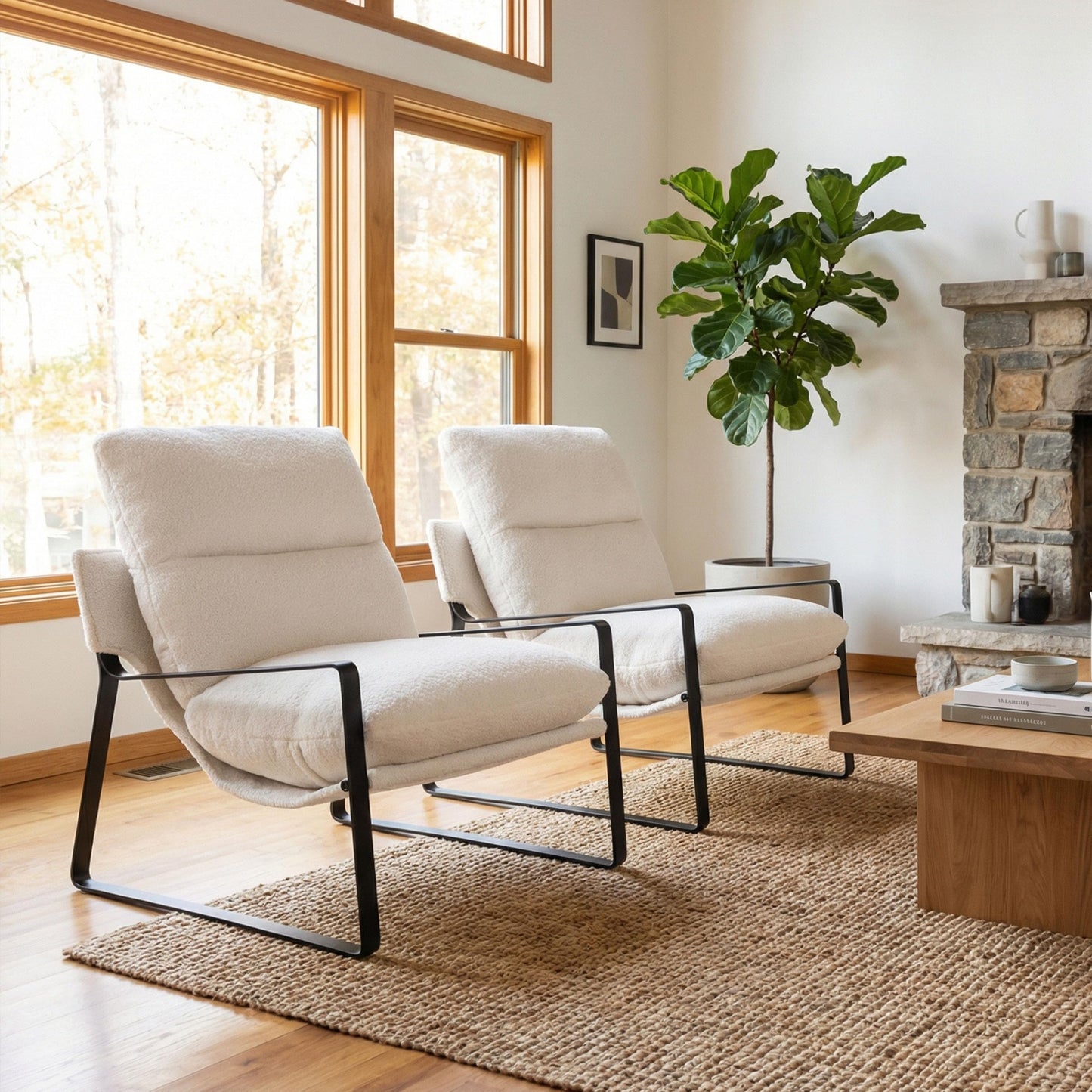 LukeAlon Modern PU Leather Accent Armchair, Brown