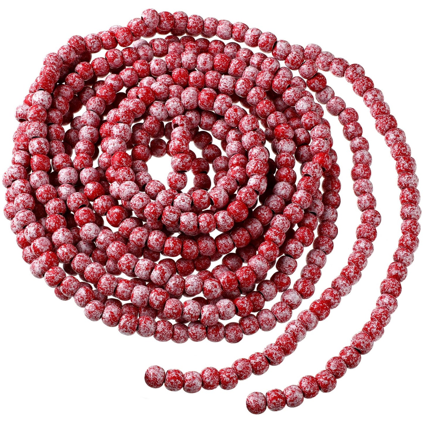WILLBOND 16 Feet Wood Bead Garland Christmas Tree, Wood Color