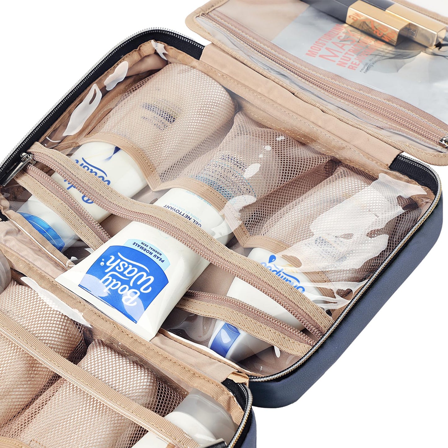 NISHEL Travel Toiletry Bag for women, Portable Hanging makeup Organizer