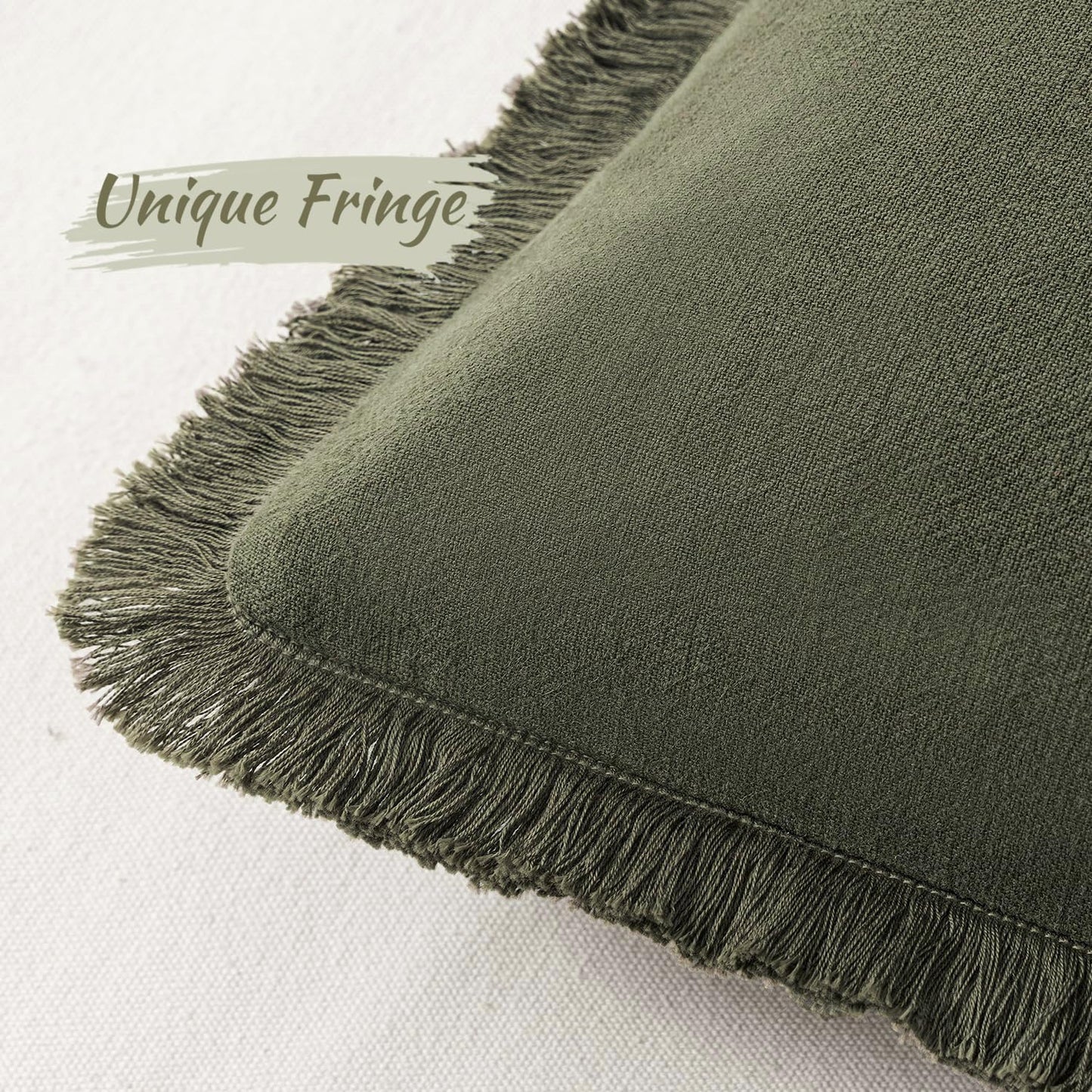 MIULEE 14x36 Long Linen Lumbar Pillow Covers Set of 1 Light Olive Green