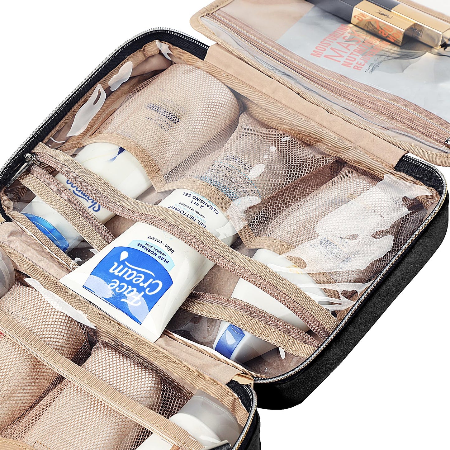 NISHEL Travel Toiletry Bag for women, Portable Hanging makeup Organizer