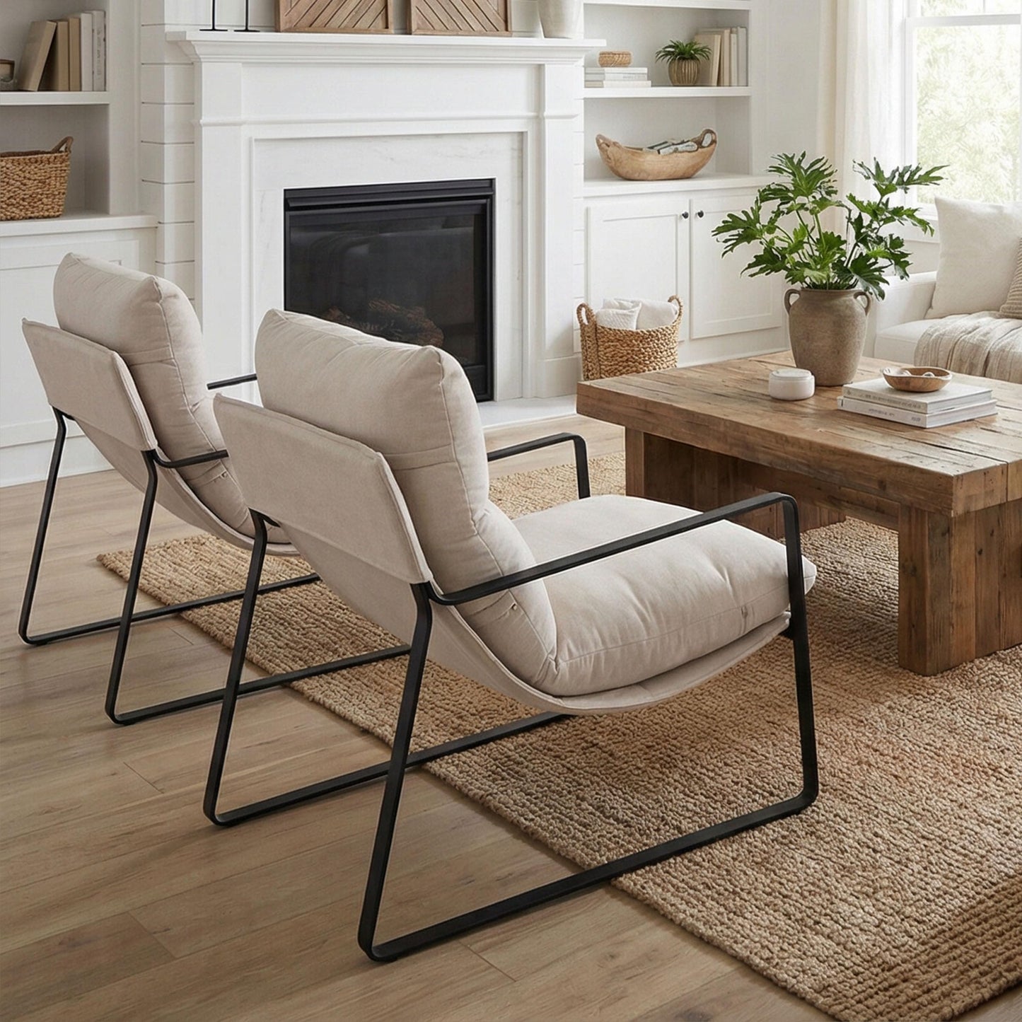 LukeAlon Modern PU Leather Accent Armchair, Brown