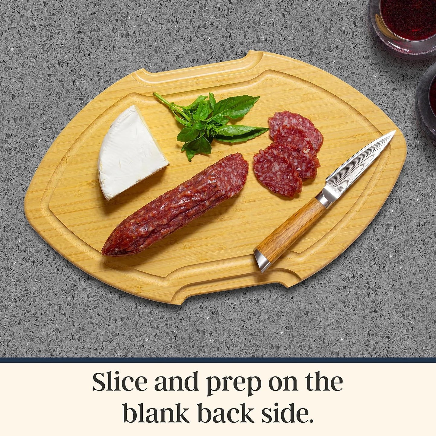 Totally Bamboo Flip, Serve & Store Football Charcuterie Board with Lid