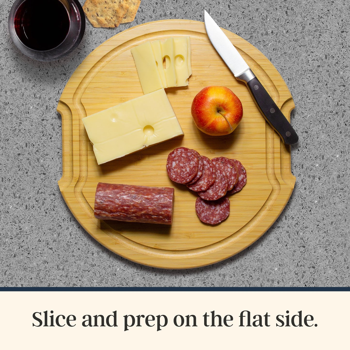 Totally Bamboo Flip, Serve & Store Football Charcuterie Board with Lid