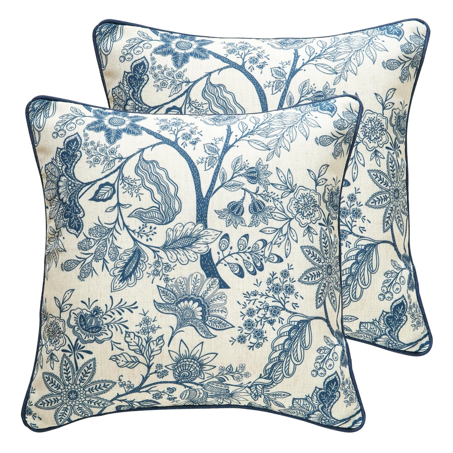 ISAENNE Designer Vintage Square Throw Pillow Cover,Set of 2,18"x18"