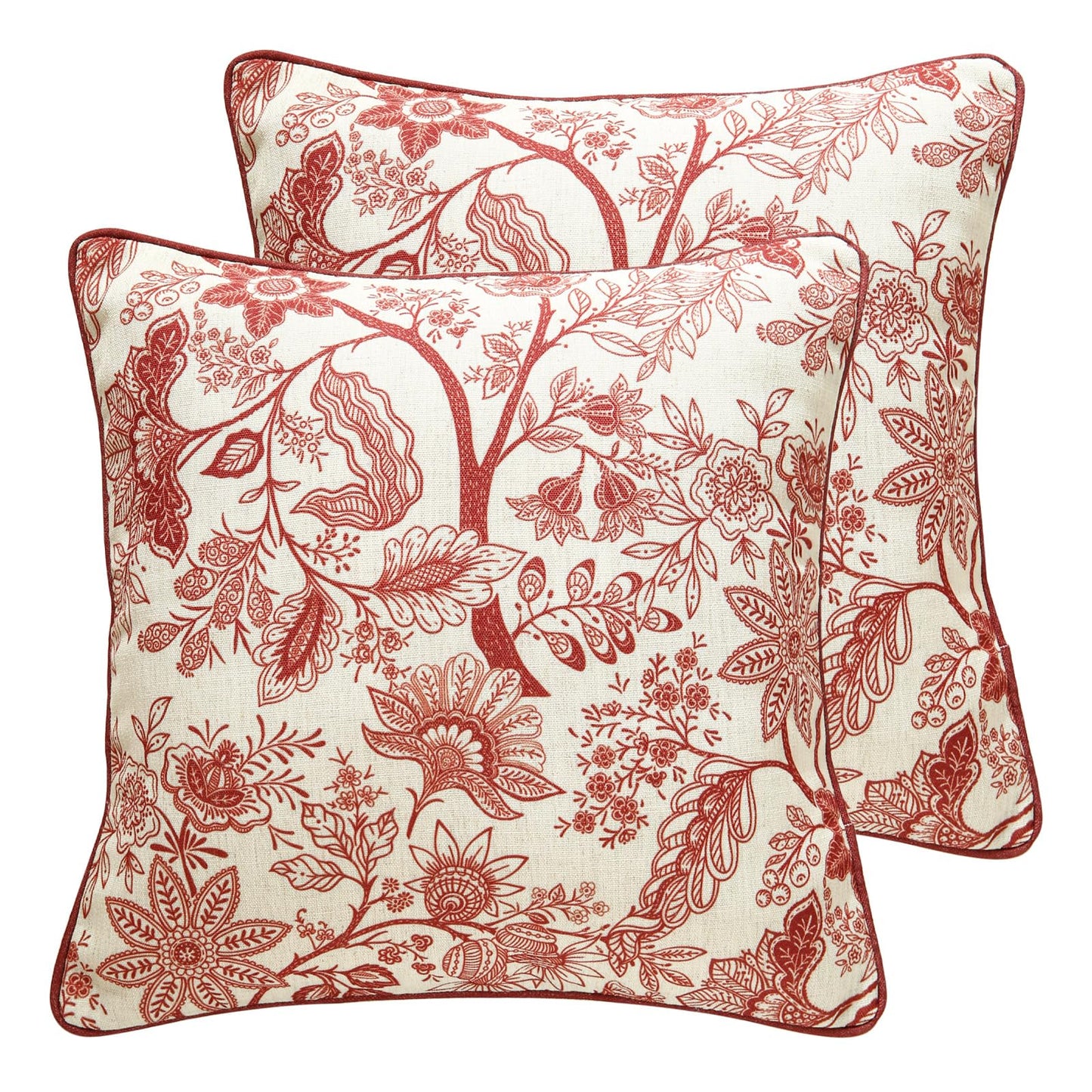 ISAENNE Designer Vintage Square Throw Pillow Cover,Set of 2,18"x18"