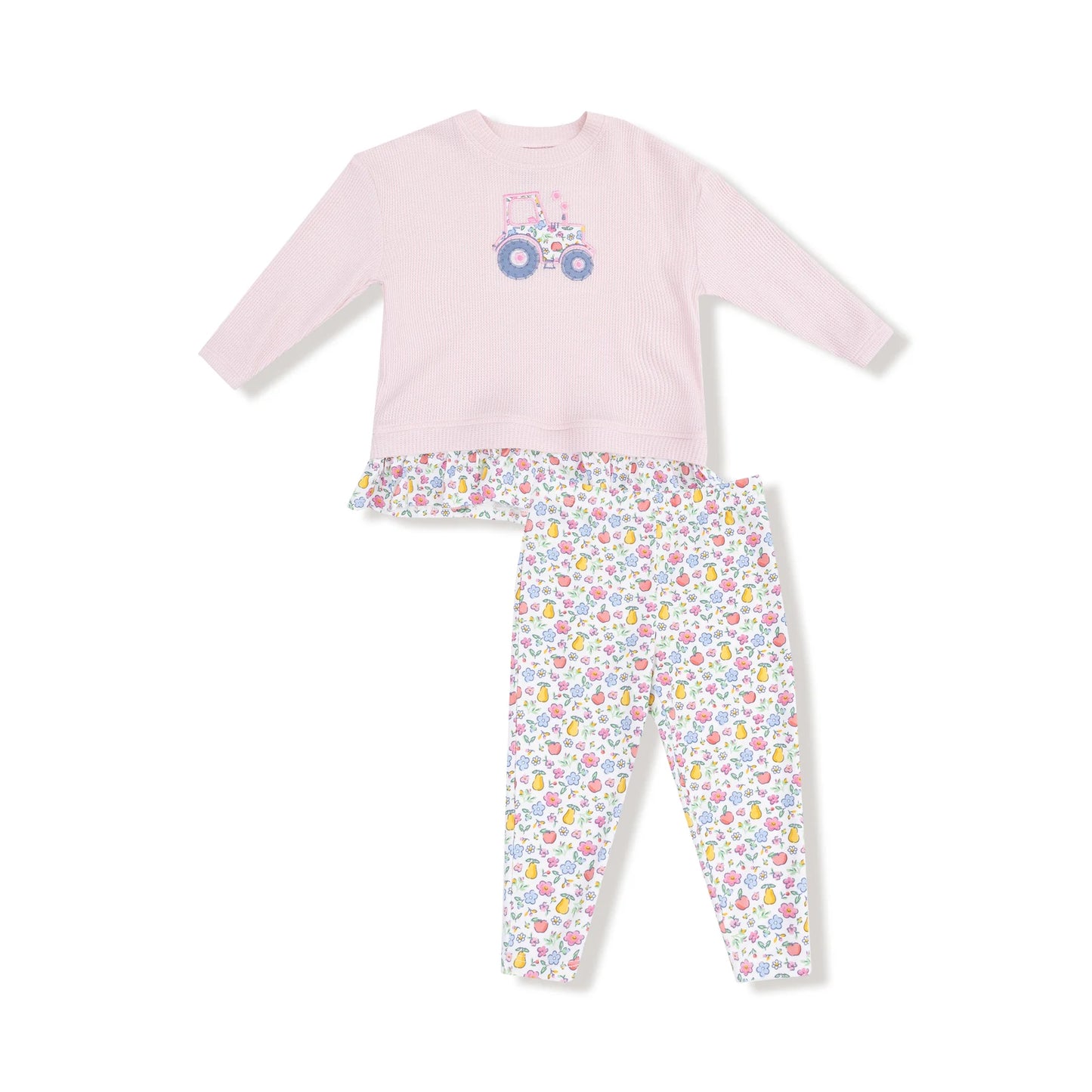 Fall Fruit Floral Ruffle Top with Bamboo Legging