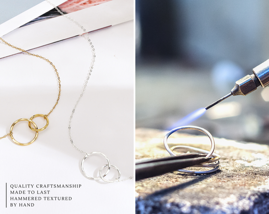 Load image into Gallery viewer, Congratulations New Mom Interlocking Circles Dainty Necklace: Gold / 18&amp;quot; / 14k Gold Vermeil

