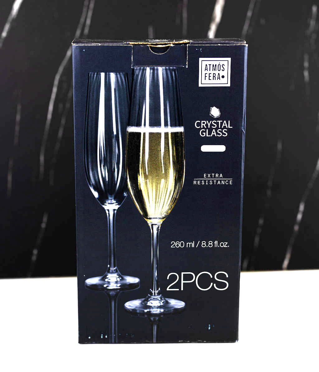 Champagne Crystalline Glasses Set of 2