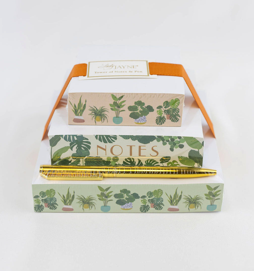 Garden Theme Note Set with 3 Notepads & Metal Pen
