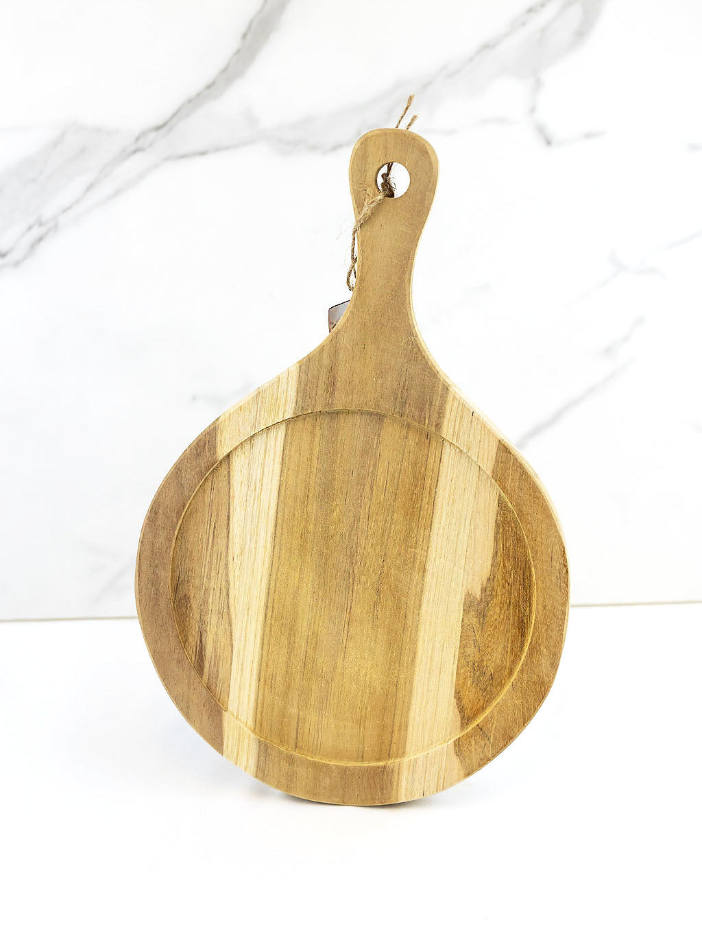 Round Serving Plate Light Wood