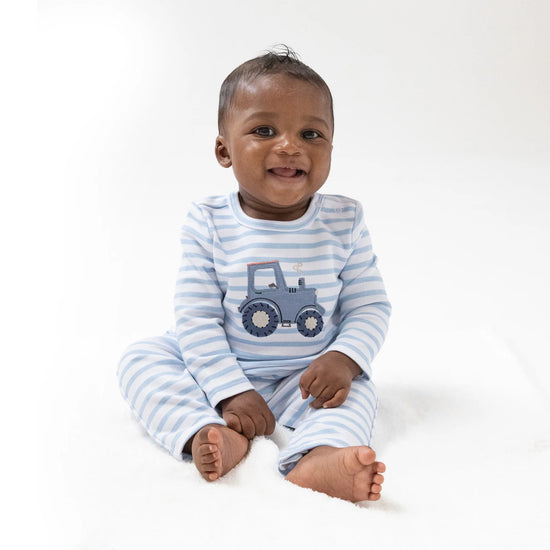 Mini Tractor Snap Shoulder Romper