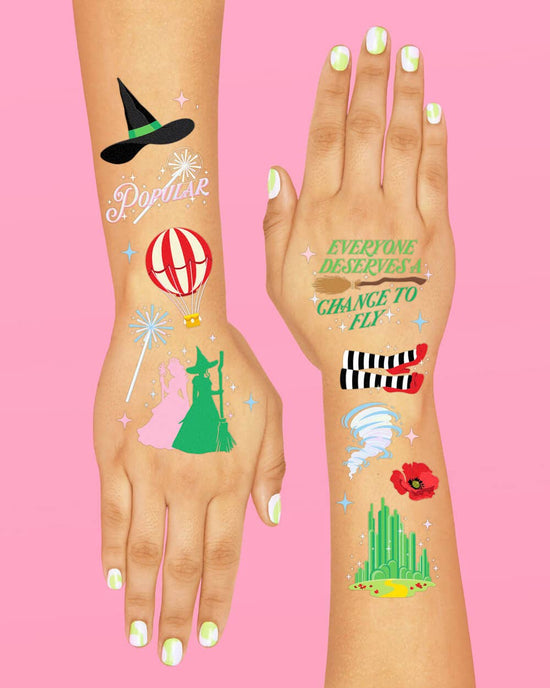 Load image into Gallery viewer, Emerald City Temporary Tattoos - Wizard, Wicked Witch, 52 ct
