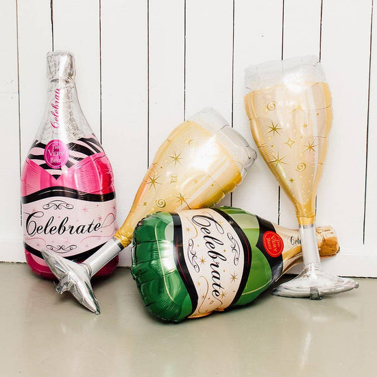 Load image into Gallery viewer, Mylar Foil Helium Balloon Decoration - Champagne Glass
