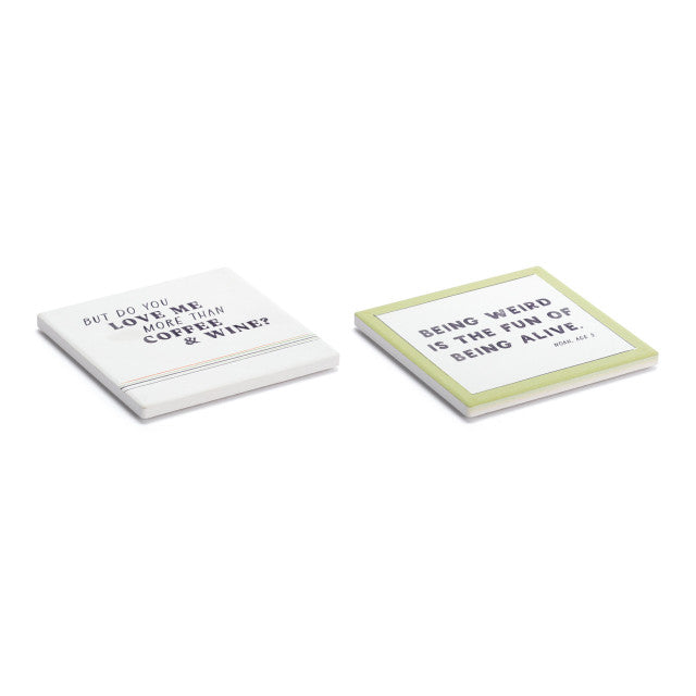 Ceramic 'Snack Time Quotes' Coasters