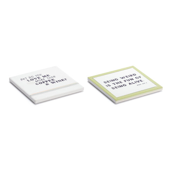 Ceramic 'Snack Time Quotes' Coasters