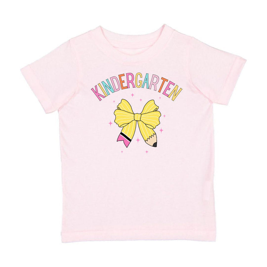 Kindergarten Pencil Bow Short Sleeve T Shirt