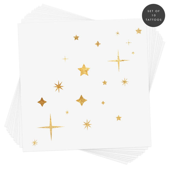 Load image into Gallery viewer, TWINKLE AND SHINE metallic temporary tattoo
