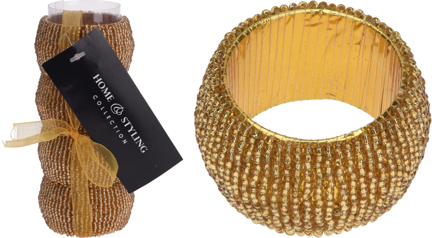 Set of 4 Beaded Napkin Rings