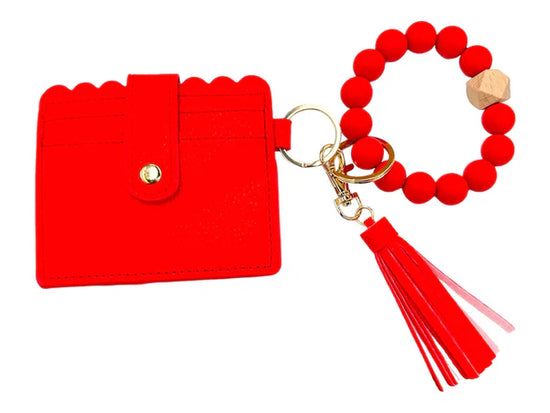 Red Scallop Edge Cardholder Wristlet