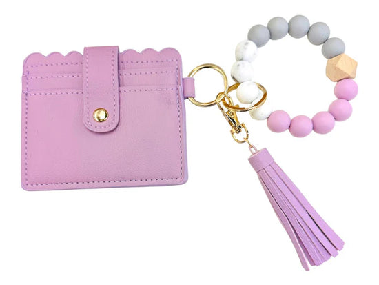 Lavender Scallop Edge Cardholder Wristlet