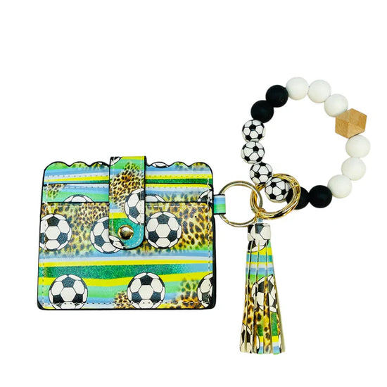 Soccer Scallop Edge Cardholder Wristlet