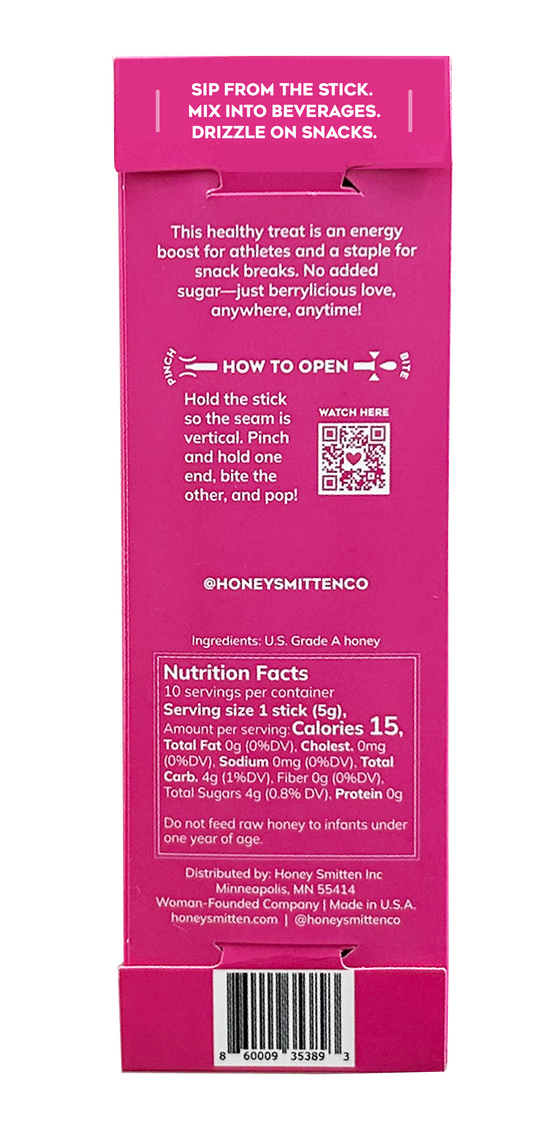 Load image into Gallery viewer, Raspberry Blossom Honey Sticks
