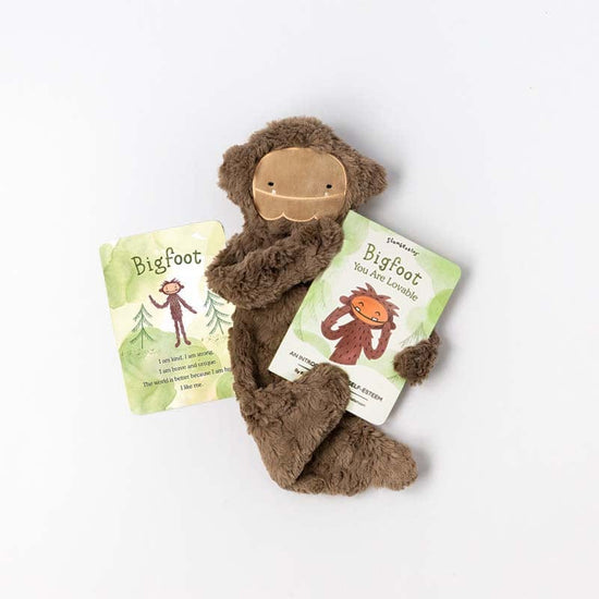Bigfoot Snuggler + Introduction Book - Bigfoot, You are Lovable: An Introduction to Self-Esteem