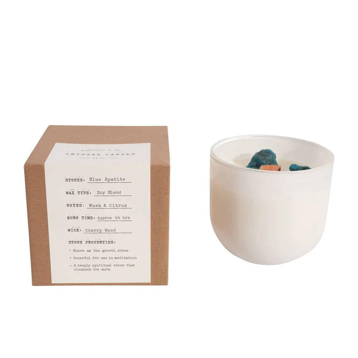 Blue Apatite Crystal Candle - 11oz
