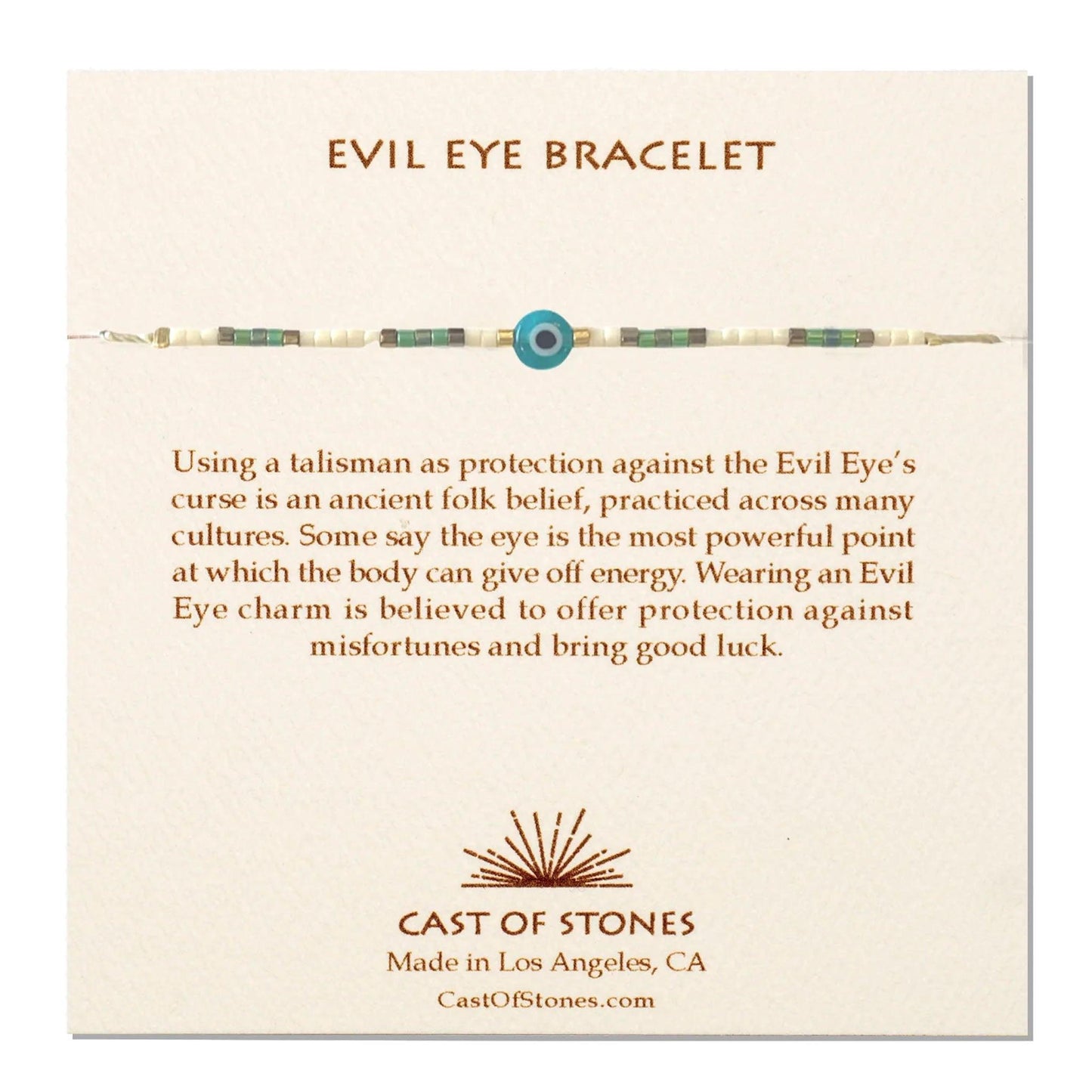 Evil Eye Bracelet - Blue Sea / White