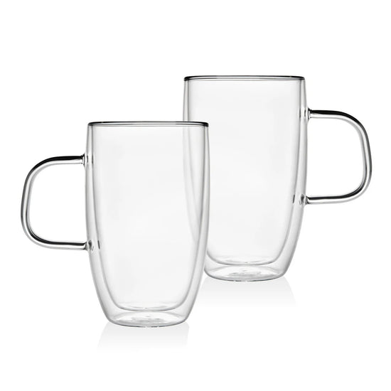Load image into Gallery viewer, Set/2 Coffee Double Wall Mugs Large
