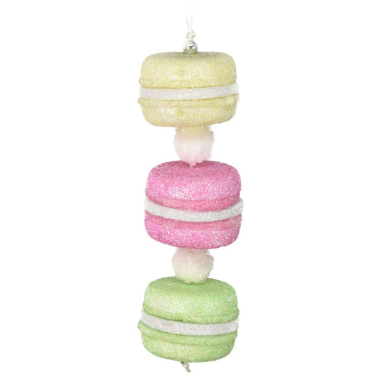 6.5" Macaroon Ornament in Blue/Orange/Purple or Yellow/Pink/Green