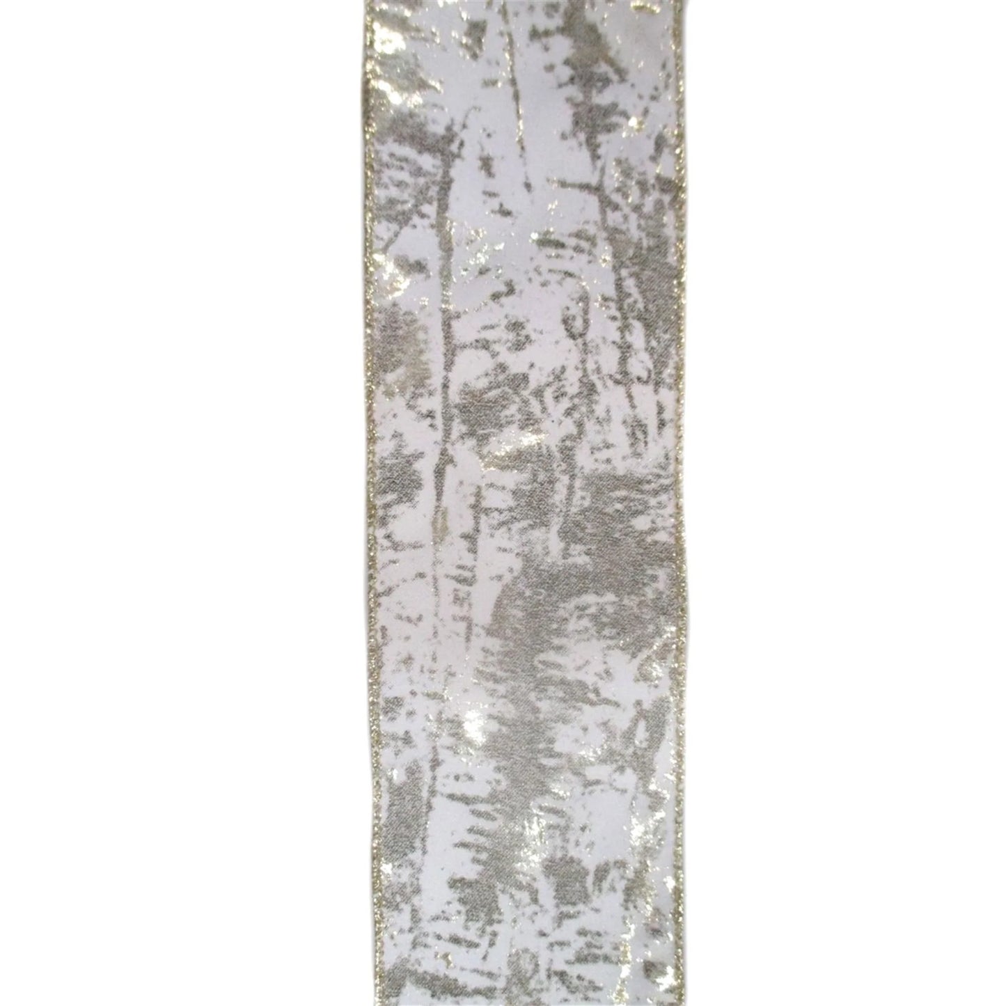 Metallic Silver and White Ribbon