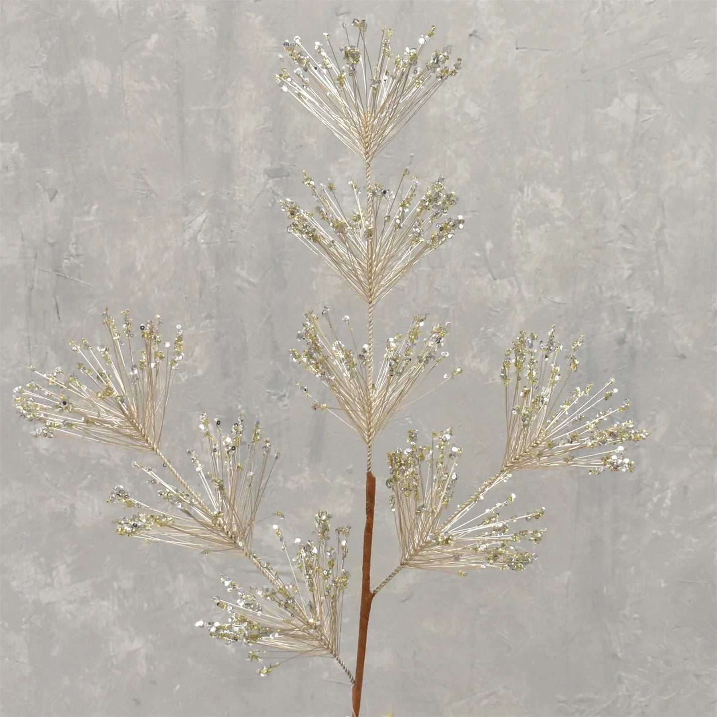 Sequin Firecracker Pine Spray - Champagne 31"