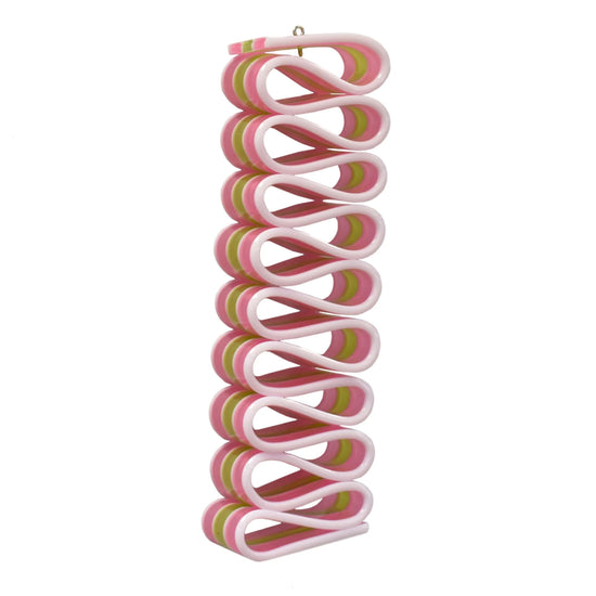 Licorice Ornament 6" in Pink Green White