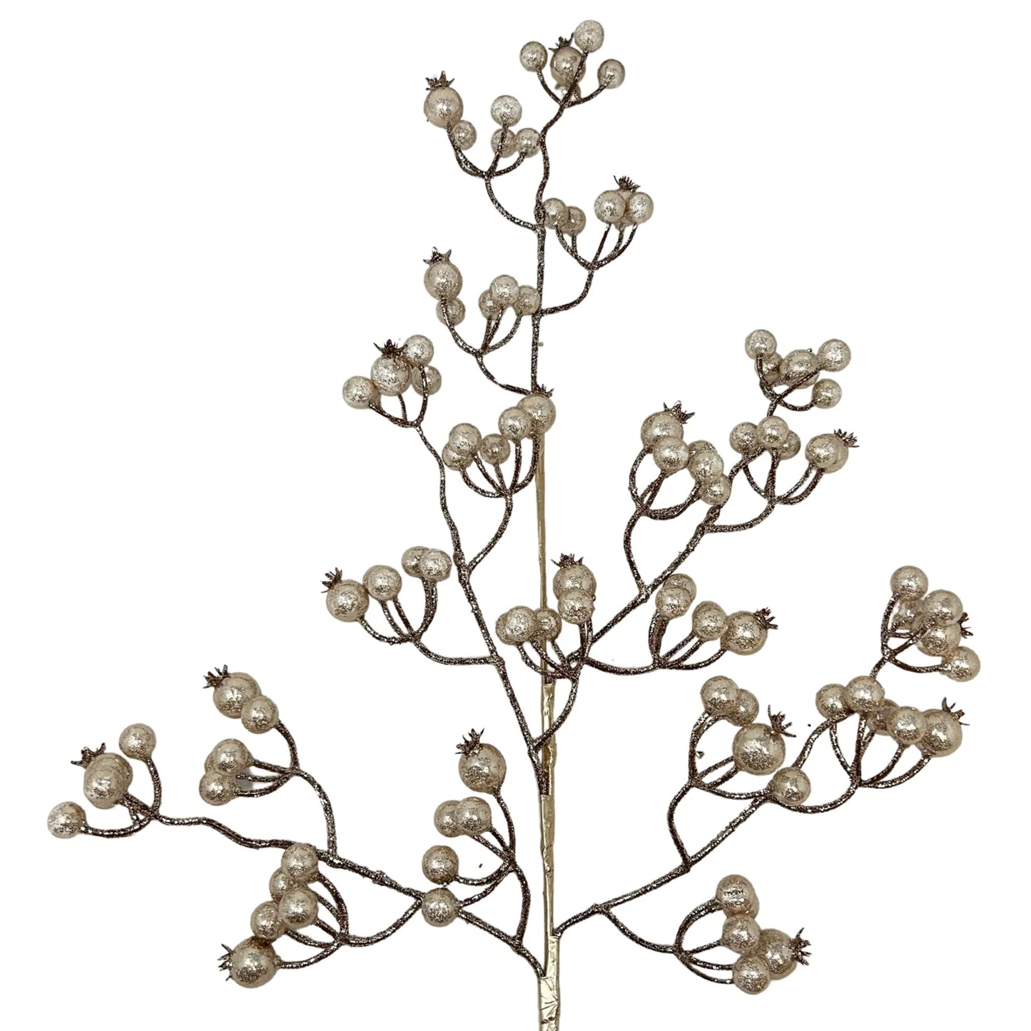 Lavished Glitter Berry Spray - Champagne 27”